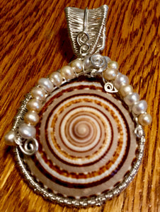 Cone Snail Woven into Fine Silver