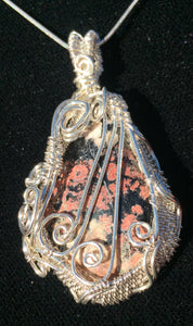 Fireworks Agate Woven into Fine Silver