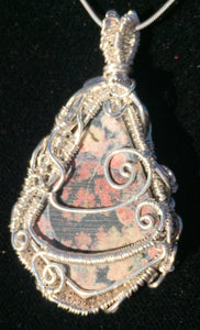 Fireworks Agate Woven into Fine Silver