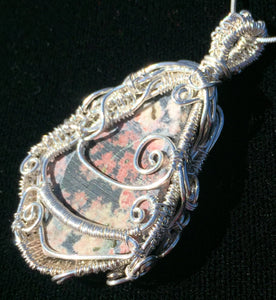 Fireworks Agate Woven into Fine Silver