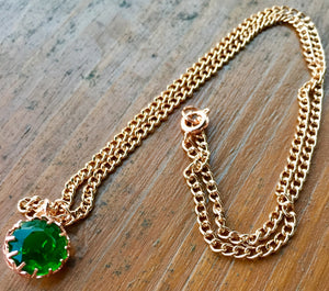 Vintage German Glass in Copper Necklace