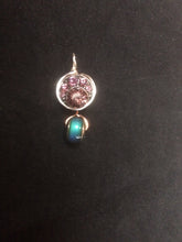 Load image into Gallery viewer, Moody Sparkly Concho Wire Wrap Pendant