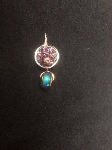 Moody Sparkly Concho Wire Wrap Pendant