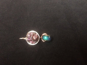 Moody Sparkly Concho Wire Wrap Pendant