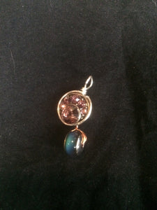 Moody Sparkly Concho Wire Wrap Pendant
