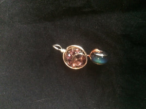 Moody Sparkly Concho Wire Wrap Pendant