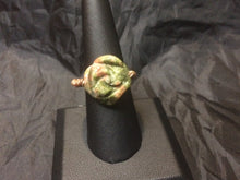 Load image into Gallery viewer, Unakite Flower with Simple Copper Coils Wire Wrapped Ring