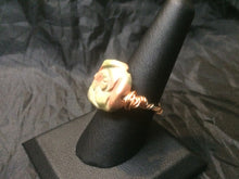 Load image into Gallery viewer, Unakite Flower with Textured Copper Coils Wire Wrapped Ring