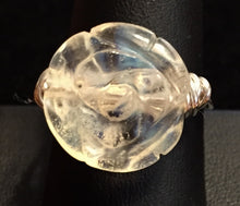 Load image into Gallery viewer, Opalite Flower and Fine Silver Coils Ring
