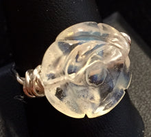 Load image into Gallery viewer, Opalite Flower and Fine Silver Coils Ring