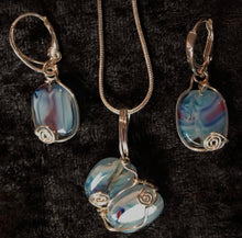 Load image into Gallery viewer, Ocean Waves Fine Silver Necklace and Earrings Set