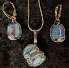 Load image into Gallery viewer, Ocean Waves Fine Silver Necklace and Earrings Set