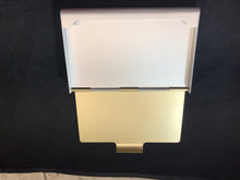 Load image into Gallery viewer, Gold Tone Business Card Case with Butterflies and Leaves