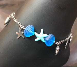 Starfish in the Deep Blue Sea Stainless Steel Anklet