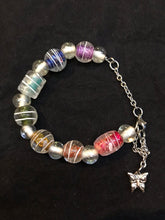 Load image into Gallery viewer, Rainbow Glass Bead Stainless Steel Bracelet I