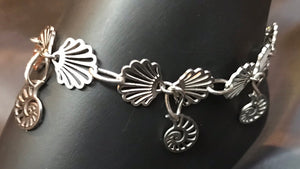 Scallops and Nautili Stainless Steel Anklet
