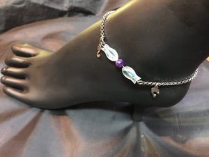 Kissing Fishes Simple Stainless Steel Anklet