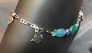Kissing Fishes Stainless Steel Anklet