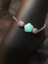 Load image into Gallery viewer, Magnesite Flower with Imperial Jasper Stainless Steel Anklet