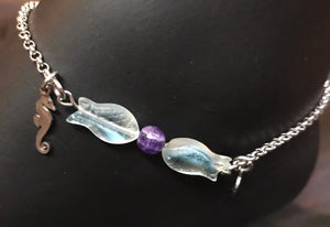 Kissing Fishes Stainless Steel Anklet