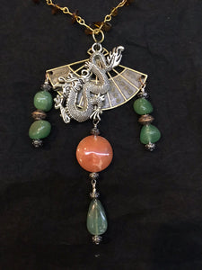 Dragon and Fan Necklace