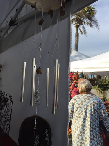 Scallop Shell Wind Chime with Sea Horse & Sand Dollar